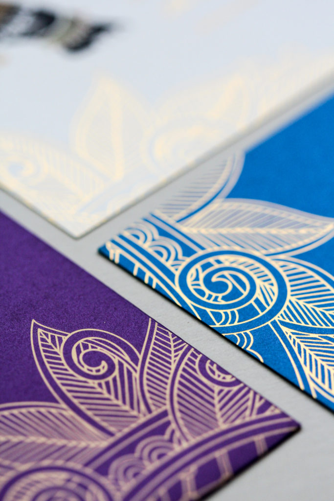 jewel toned teal, ivory and royal purple custom invitation | AZURE