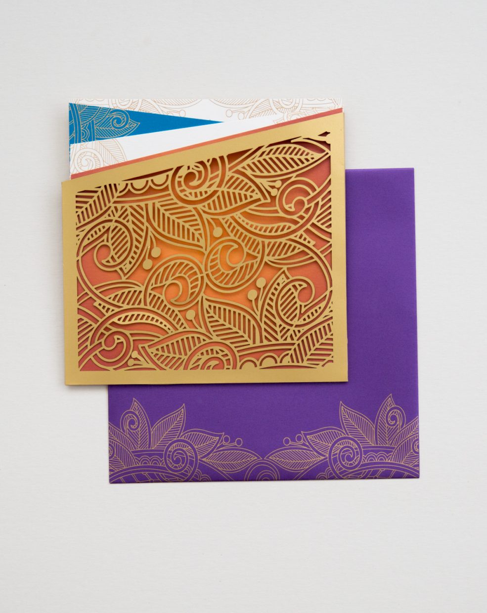 modern elephant invitation with gold foil and laser cut | AZURE