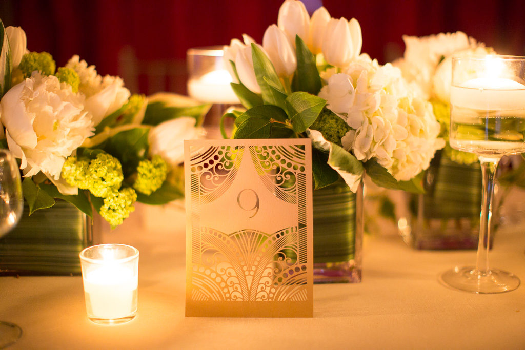 gold art deco table numbers