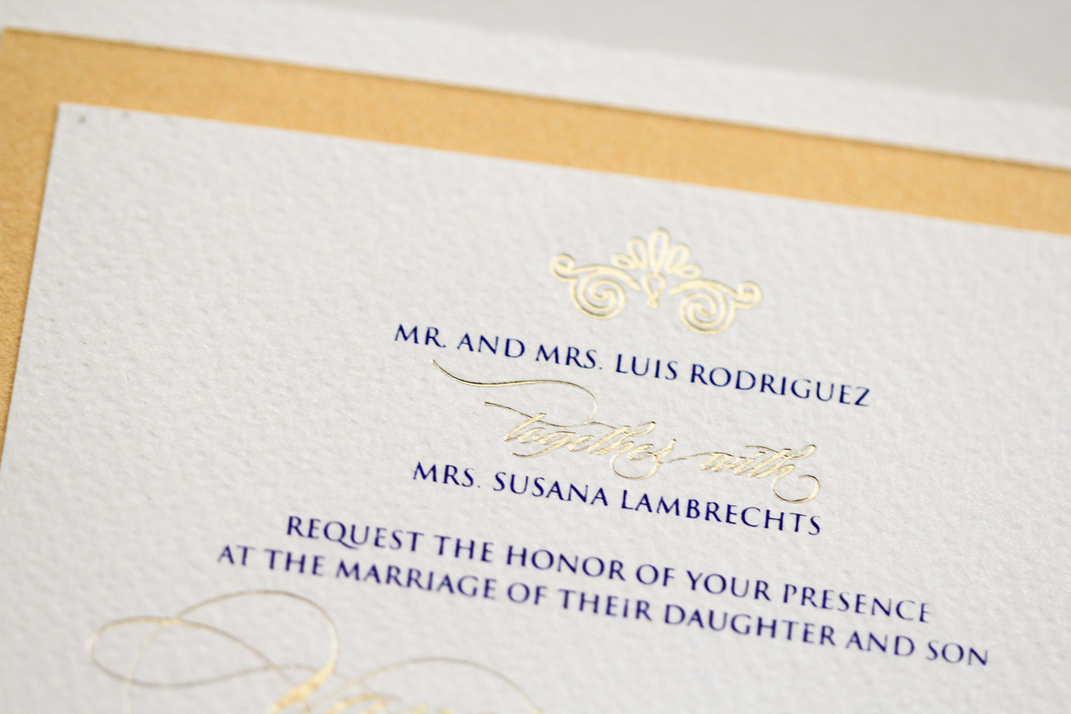 sophisticated luxury gold foil invitation | AZURE