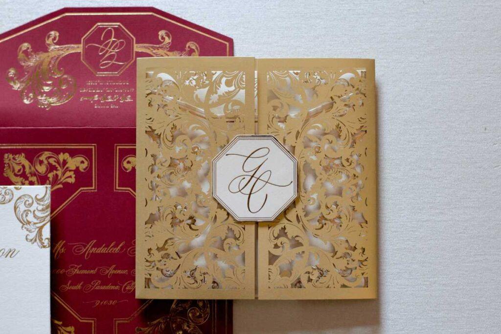 custom ornate Laser cut wedding invitations