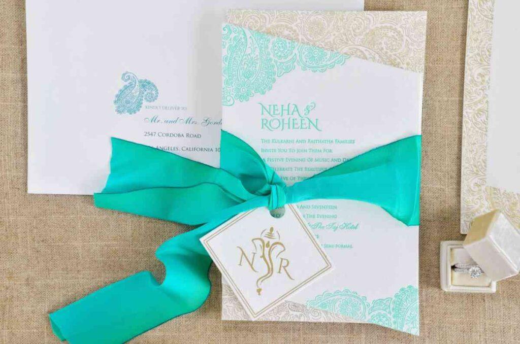 Letterpress & gold foil Indian wedding invitation