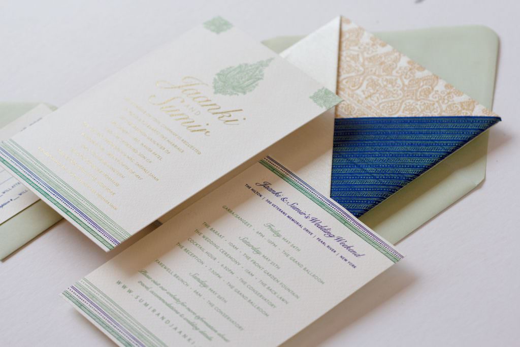 Custom pocket invitations for an NYC Indian wedding
