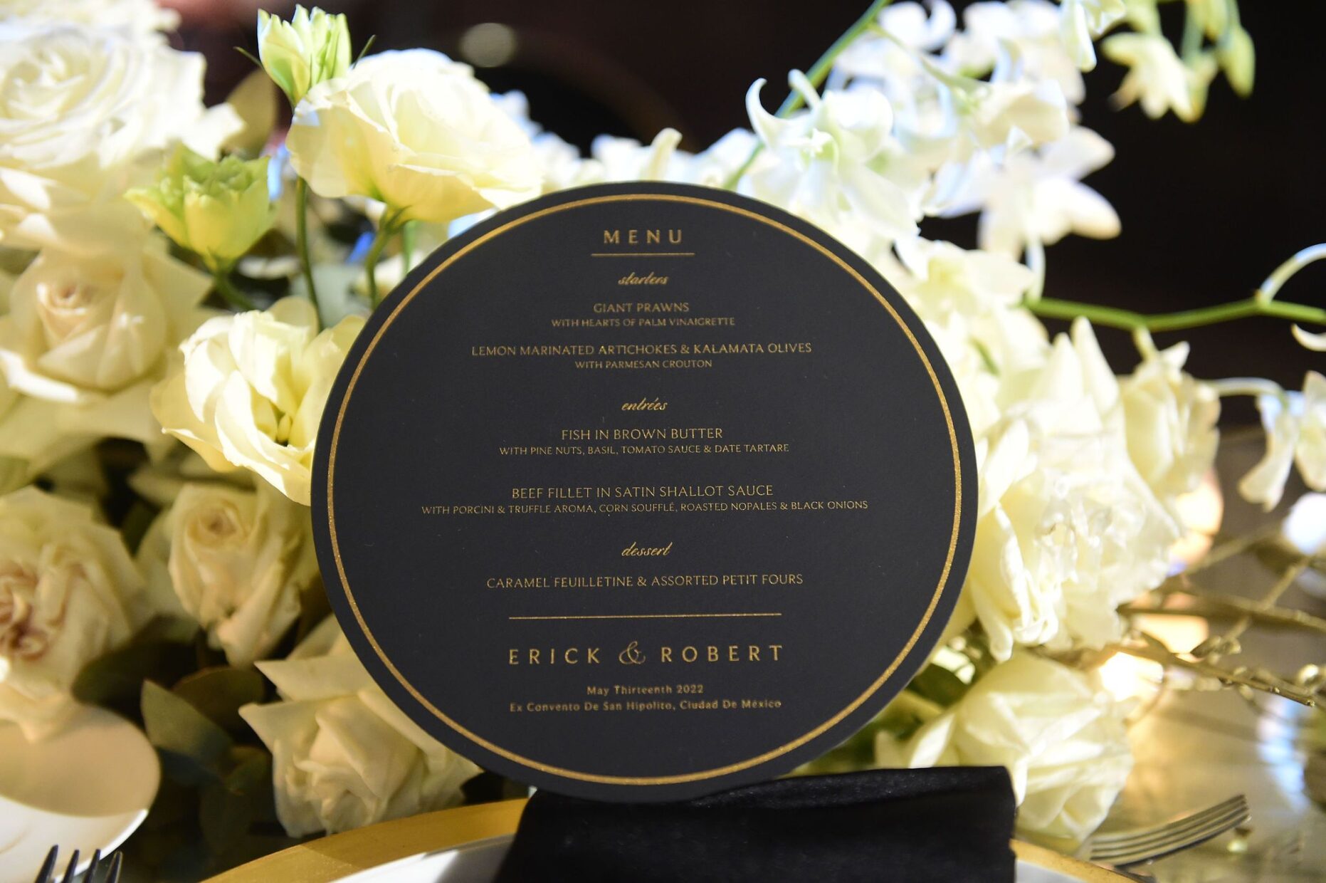 Black and gold menu by Atelier Azure