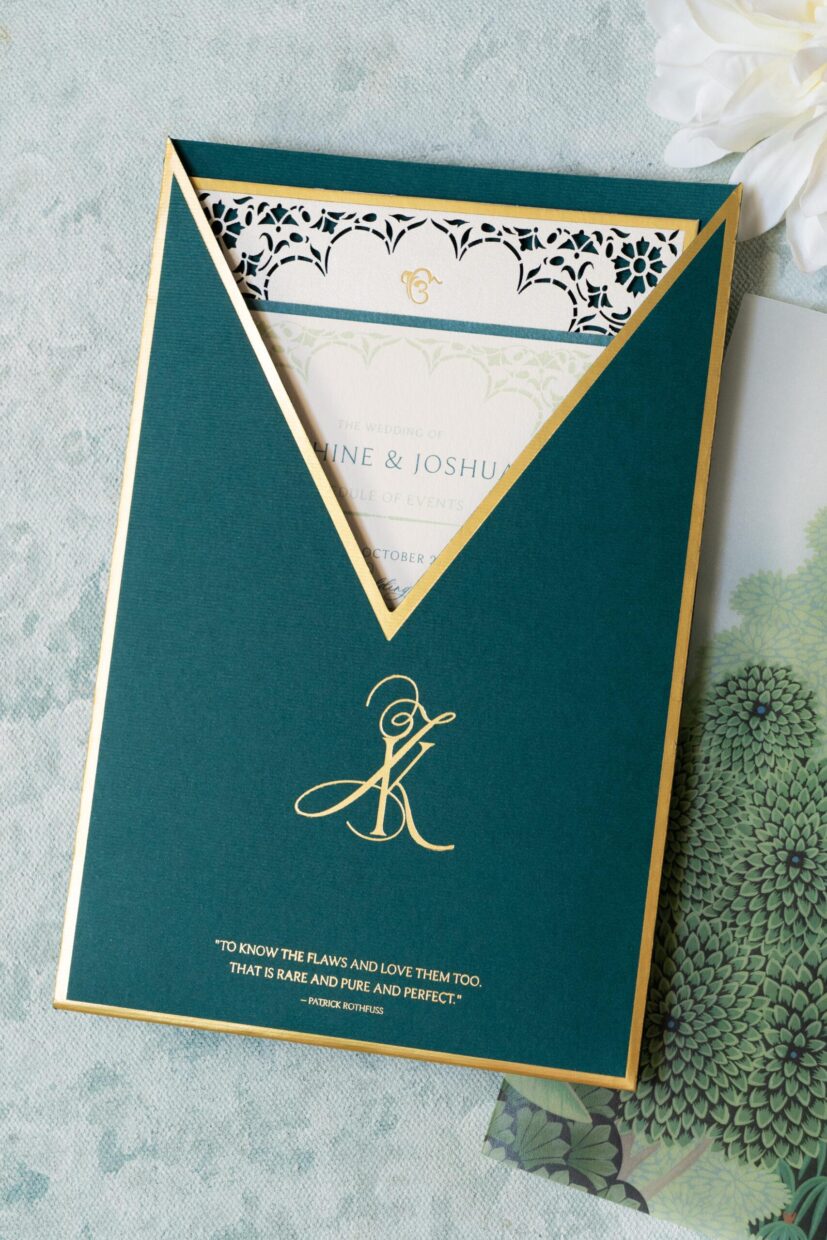 Indian Sikh and American Wedding Invitation Designed in the USA